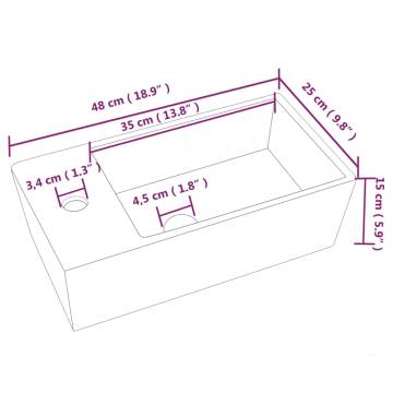 Sink Basin Faucet Ceramic Square(not for individual sales blocked all in blockcades)