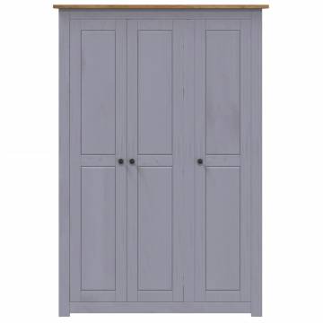 3-Door Wardrobe Grey 118x50x171.5 cm Pine Panama Range