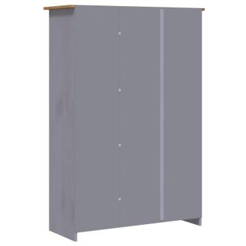 3-Door Wardrobe Grey 118x50x171.5 cm Pine Panama Range