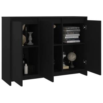 Sideboard Black 102x33x75 cm Engineered Wood