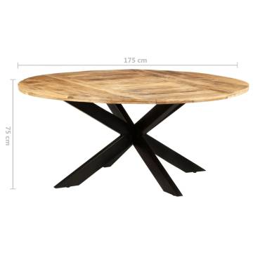 Dining Table Round 175x75 cm Rough Mango Wood