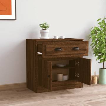 Sideboard Brown Oak 70x35.5x67.5 cm Engineered Wood