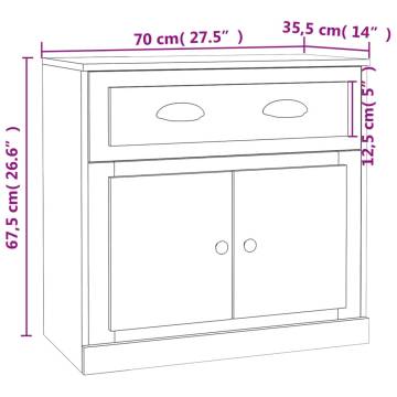 Sideboard Brown Oak 70x35.5x67.5 cm Engineered Wood