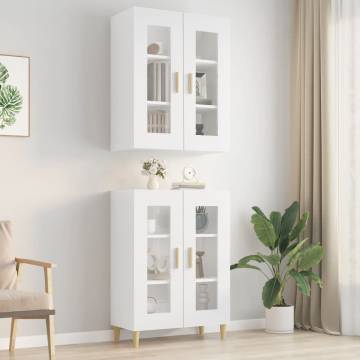 Hanging Wall Cabinet High Gloss White 69.5x34x90 cm