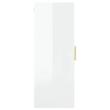 Hanging Wall Cabinet High Gloss White 69.5x34x90 cm