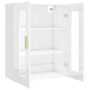 Hanging Wall Cabinet High Gloss White 69.5x34x90 cm