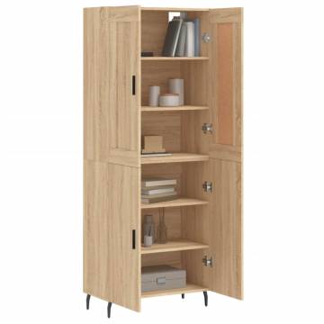 Highboard Sonoma Oak 69.5x34x180 cm Engineered Wood