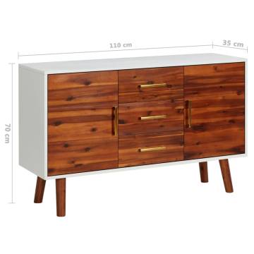 Sideboard 110x35x70 cm Solid Acacia Wood and MDF