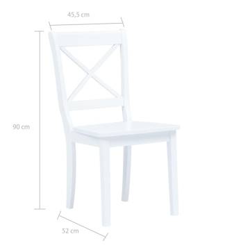 Dining Chairs 4 pcs White Solid Rubber Wood