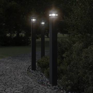 Outdoor Floor Lamp with Outlet Black 110 cm Aluminium