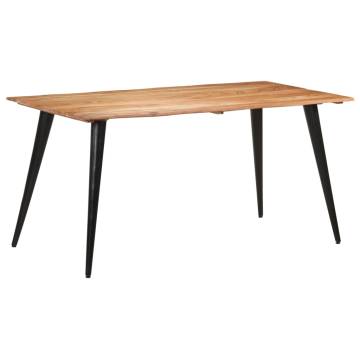 Dining Table with Live Edges 160x80x75 cm Solid Acacia Wood