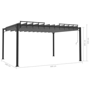 Gazebo with Louvered Roof 3x4 m Anthracite Fabric and Aluminium