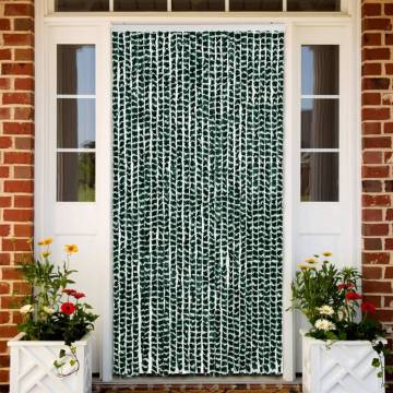 Fly Curtain Green and White 118x220 cm Chenille