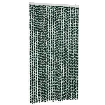 Fly Curtain Green and White 118x220 cm Chenille