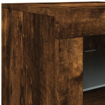 Sideboard with LED Lights Smoked Oak 162x37x67 cm