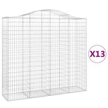 Arched Gabion Baskets 13 pcs 200x50x180200 cm Galvanised Iron