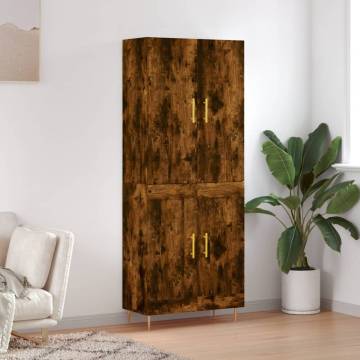 Highboard Smoked Oak 69.5x34x180 cm Engineered Wood