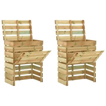 Slatted Garden Composter 2pcs 80x50x100 cm Impregnated Pinewood