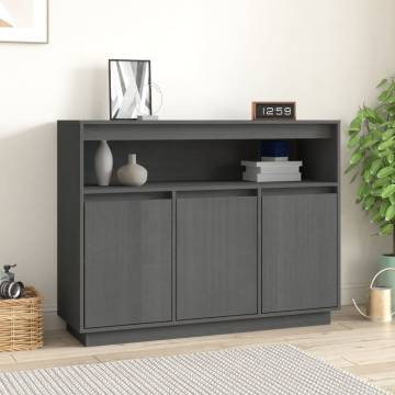 Sideboard Grey 104.5x34x80 cm Solid Wood Pine