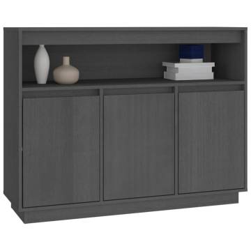 Sideboard Grey 104.5x34x80 cm Solid Wood Pine