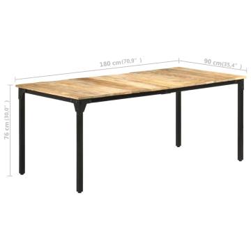 Dining Table 180x90x76 cm Rough Mango Wood