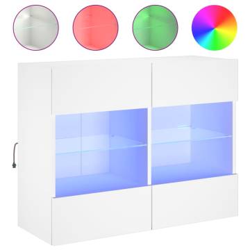 TV Wall Cabinet with LED Lights White 78.5x30x60.5 cm