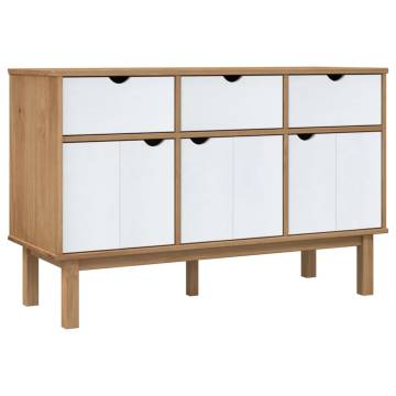 Sideboard OTTA Brown and White 114x43x73.5 cm Solid Wood Pine