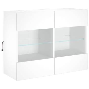 TV Wall Cabinet with LED Lights White 78.5x30x60.5 cm