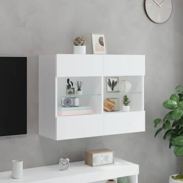 TV Wall Cabinet with LED Lights White 78.5x30x60.5 cm