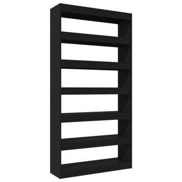 Book CabinetRoom Divider Black 100x30x198 cm Engineered wood