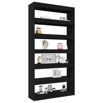 Book CabinetRoom Divider Black 100x30x198 cm Engineered wood