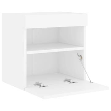 TV Wall Cabinet with LED Lights White 40x30x40 cm