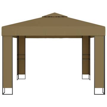 Gazebo with Double Roof 3x3x2.7 m Taupe 180 gm²