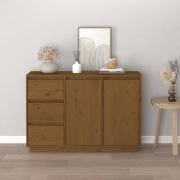 Sideboard Honey Brown 111x34x75 cm Solid Wood Pine