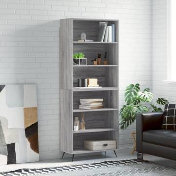 Highboard Grey Sonoma 69.5x32.5x180 cm Engineered Wood