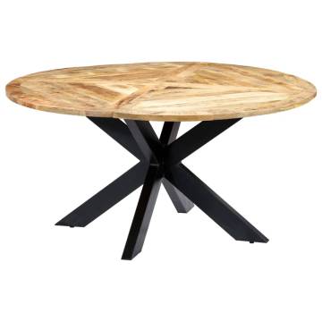 Dining Table Round 150x76 cm Solid Mango Wood