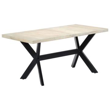 Dining Table White 160x80x75 cm Solid Mango Wood