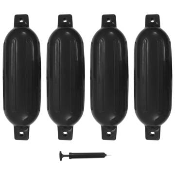 Boat Bumper 4 pcs Black 58.5x16.5 cm PVC