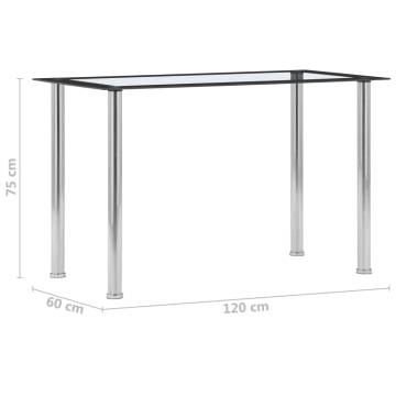 Dining Table Black and Transparent 120x60x75 cm Tempered Glass