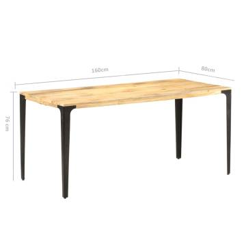 Dining Table 160x80x76 cm Solid Mango Wood