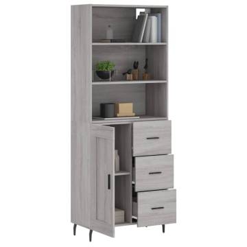 Highboard Grey Sonoma 69.5x34x180 cm Engineered Wood