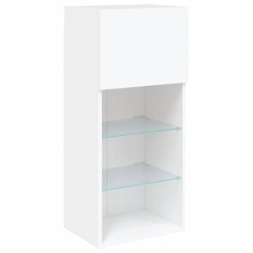 TV Cabinets with LED Lights 2 pcs White 40.5x30x90 cm