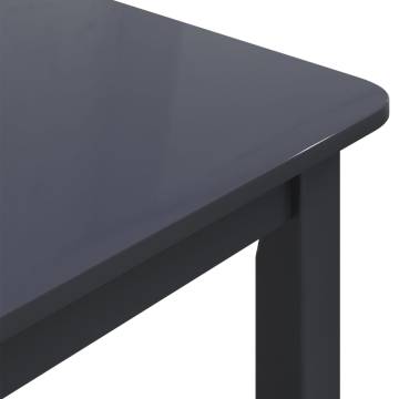 Dining Table Black 114x71x75 cm Solid Rubber Wood