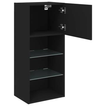 TV Cabinets with LED Lights 2 pcs Black 40.5x30x90 cm