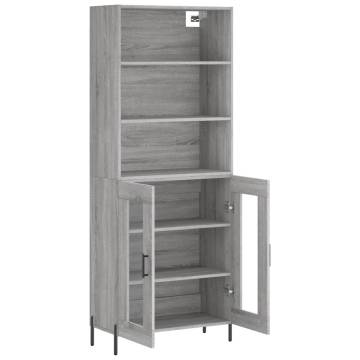 Highboard Grey Sonoma 69.5x34x180 cm Engineered Wood