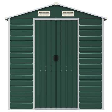 Garden Shed Green 191x215x198 cm Galvanised Steel