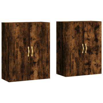 Wall Mounted Cabinets 2 pcs Smoked Oak 69.5x34x90 cm