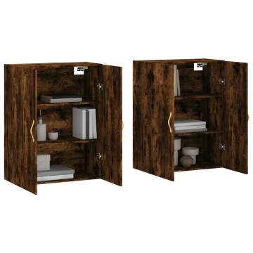 Wall Mounted Cabinets 2 pcs Smoked Oak 69.5x34x90 cm