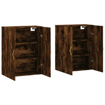 Wall Mounted Cabinets 2 pcs Smoked Oak 69.5x34x90 cm