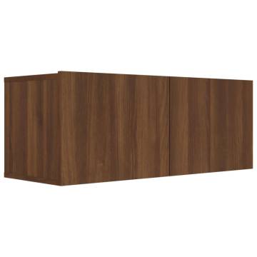 3 Piece TV Cabinet Set Brown Oak Engineered Wood